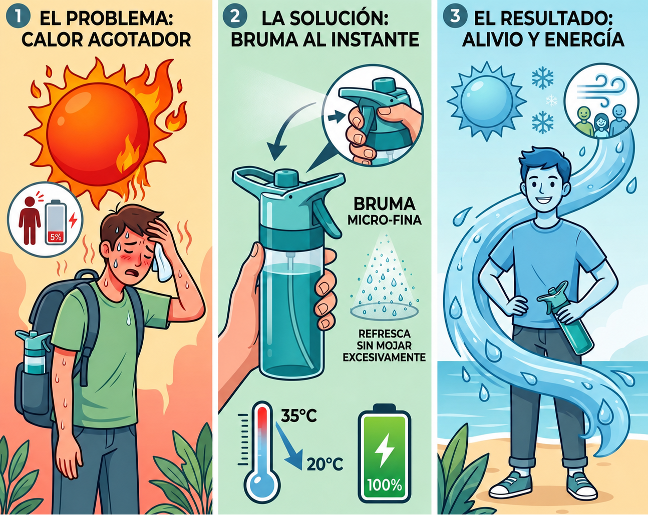 Botella con atomizador