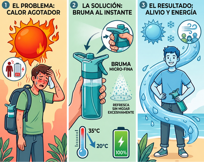 Botella con atomizador